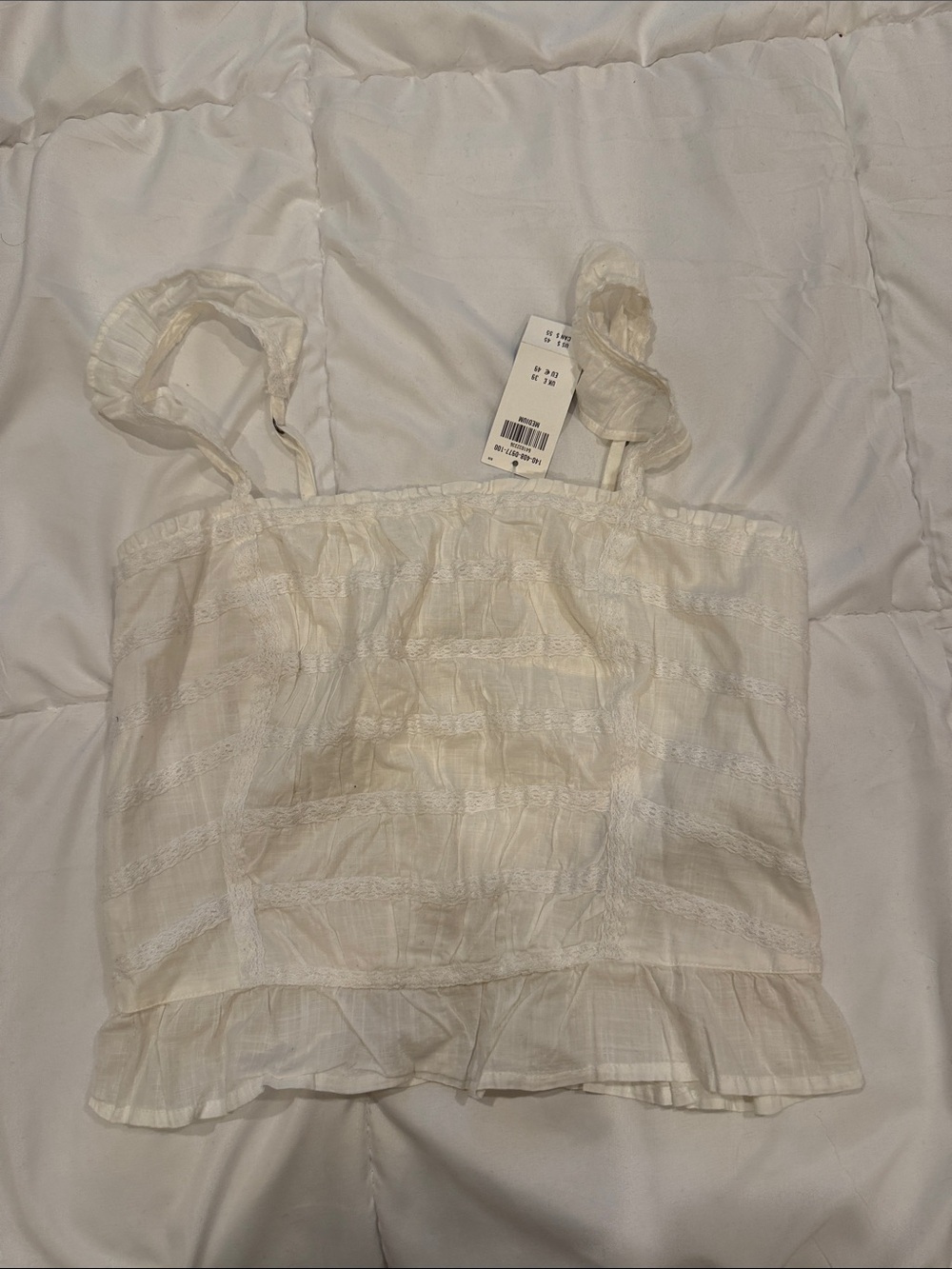 Abercrombie & Fitch Cream Ruffle Strap Camisole